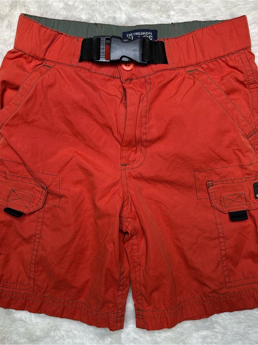 The Children's Place Cargo Shorts Red & Black Size 4